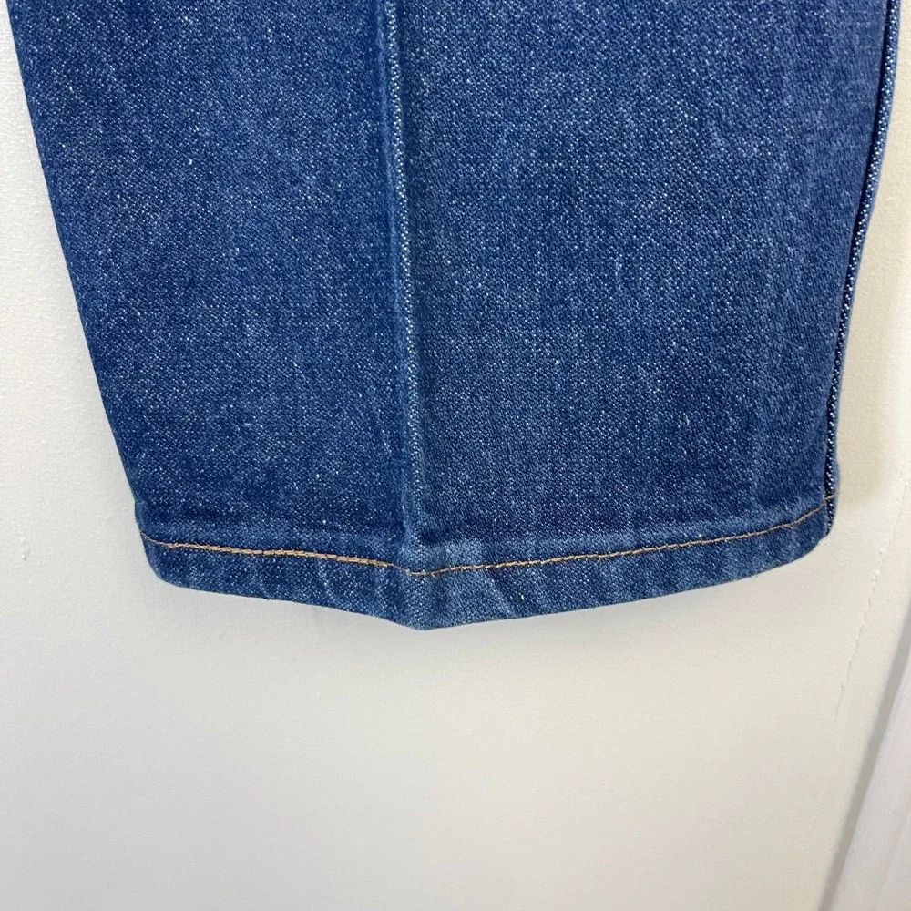 VTG Wrangler Cowboy Cut Slim Jeans 35x32 Dark Wash Denim‎ Blue High Rise 936DEN